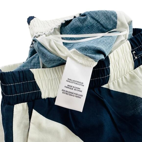 Milly Cabana Cover Up Pant Blue White Cotton Size Large Wide Leg Beach - Picture 4 of 7